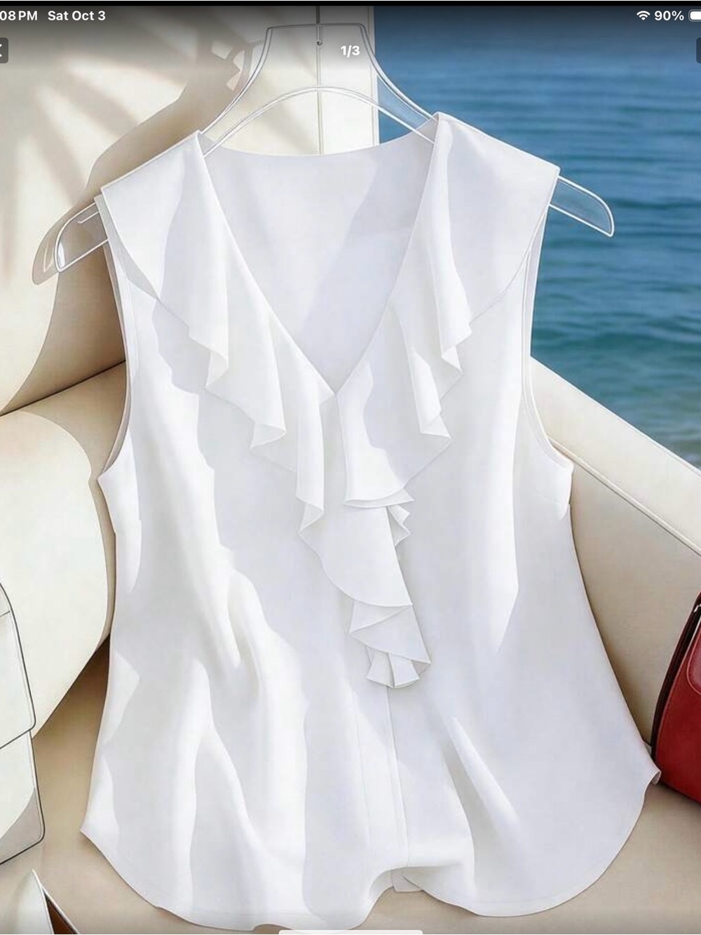 Women’s sleeveless blouse/tank ruffle